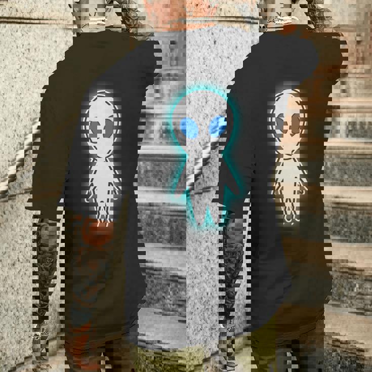 宇宙人 エイリアン『セルフィー』グレイ【ゆるフレンズ】かわいい キャラクター 面白い 長袖tシャツ メンズTシャツ バックプリント 彼への贈り物