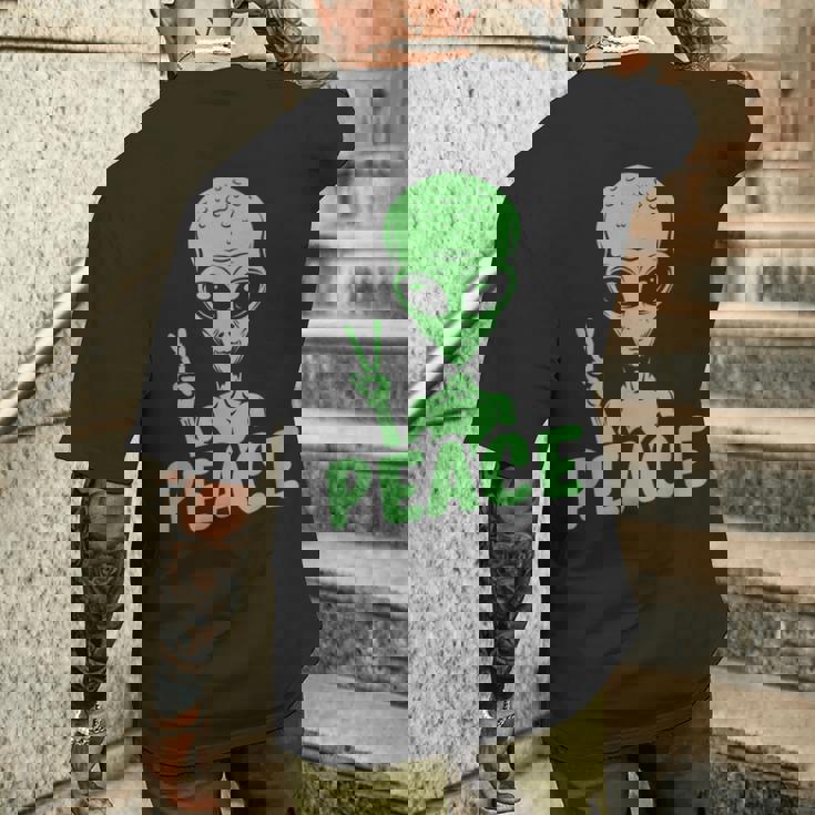 宇宙人 平和 Ufo 変な宇宙人 メンズTシャツ バックプリント 彼への贈り物