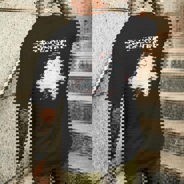 寝落ち常習犯 猫 ねこ かわいい おもしろ ネタ ジョーク ギャグ 動物 キャット メンズTシャツ バックプリント 彼への贈り物