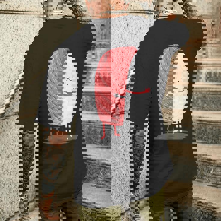 寿司 ハグ 甘い 和食 まぐろ にぎり メンズTシャツ バックプリント 彼への贈り物