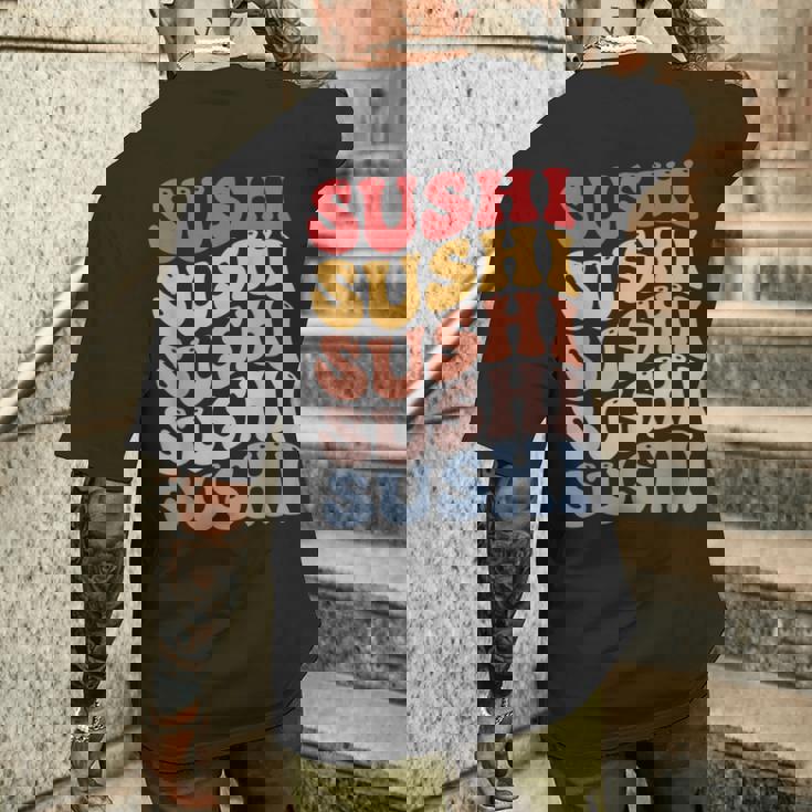 寿司 和食 グルービー メンズTシャツ バックプリント 彼への贈り物