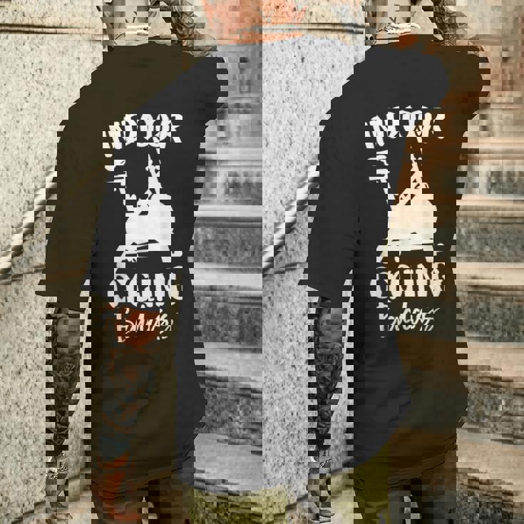 屋内 サイクリング スピンバイク 有酸素運動 ジム ワークアウト 面白い スピン クラス メンズTシャツ バックプリント 彼への贈り物