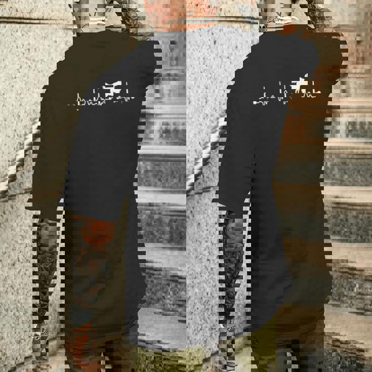 心音心電図フラットコーテッドレトリバー2ママおかしい犬 メンズTシャツ バックプリント 彼への贈り物