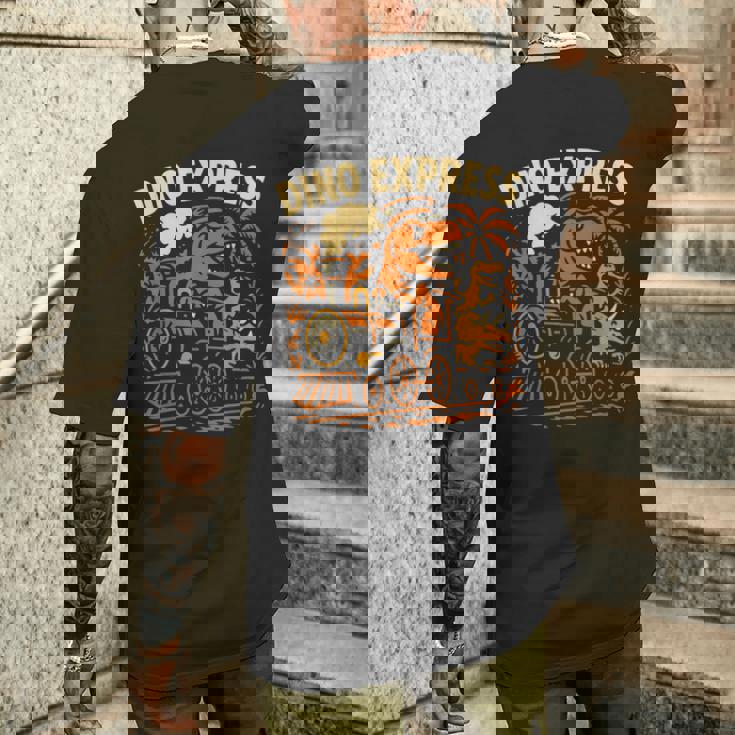 恐竜 エクスプレス 漫画 電車 恐竜 男の子 メンズTシャツ バックプリント 彼への贈り物