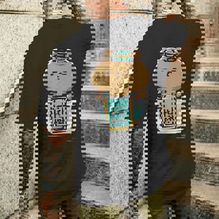 愛しすぎて大好きすぎる。ペアデザインくまジャム ダークカラー メンズTシャツ バックプリント 彼への贈り物