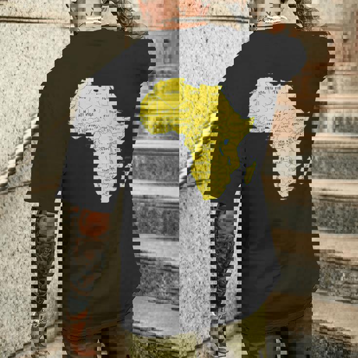 手描きアフリカ地図tシャツ 国名付き メンズTシャツ バックプリント 彼への贈り物