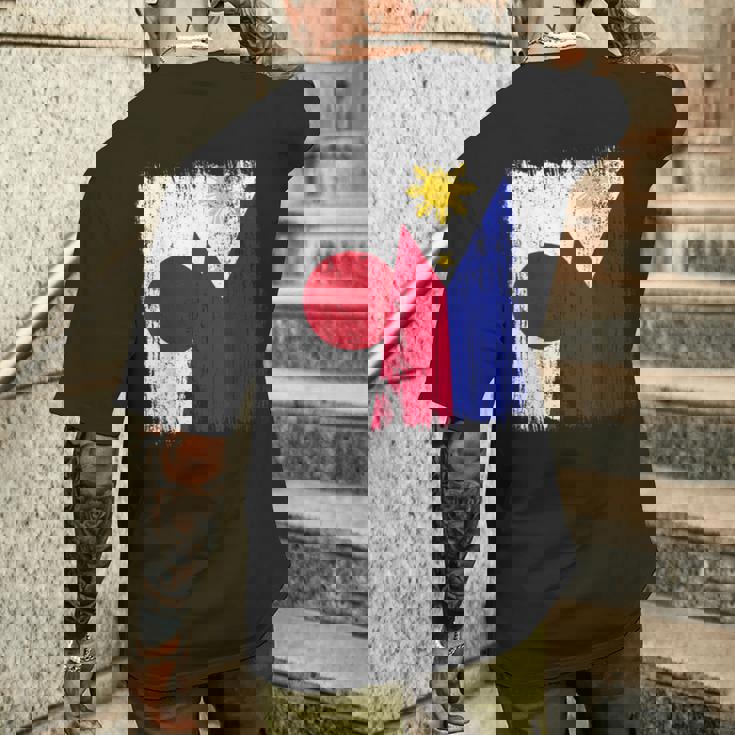 日本 フィリピン ハーフフラッグ 日本 フィリピン ジャージ メンズTシャツ バックプリント 彼への贈り物