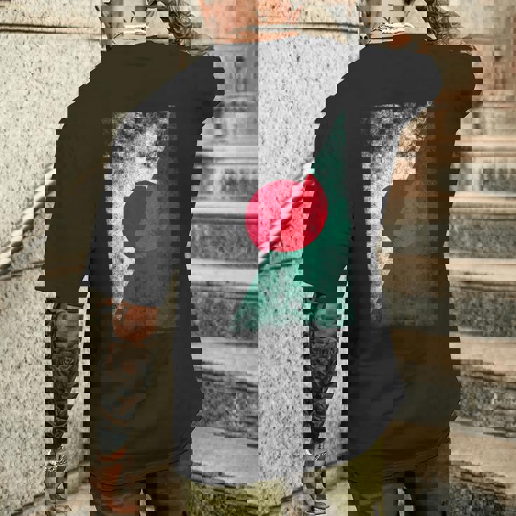 日本とバングラデシュの旗 日本のバングラデシュ メンズTシャツ バックプリント 彼への贈り物