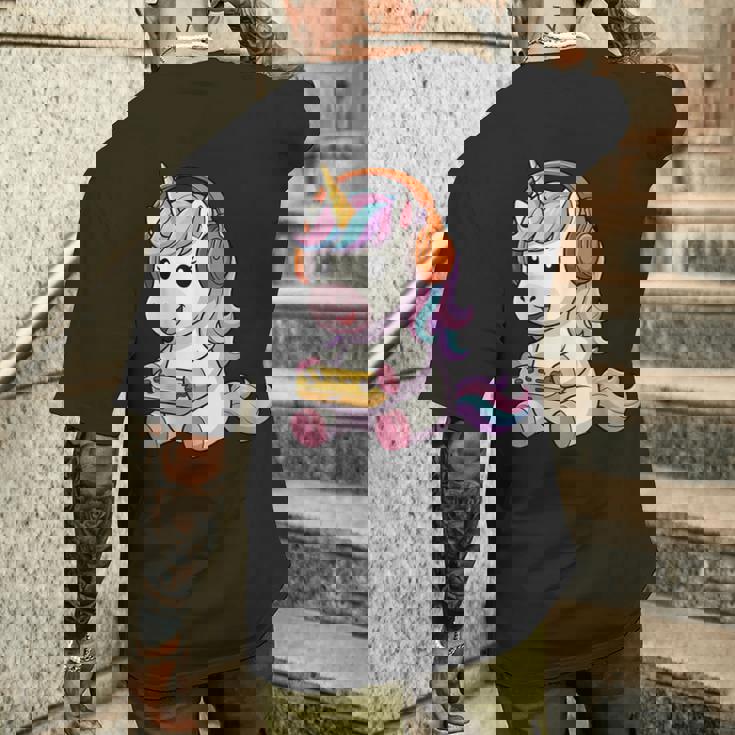 日本のユニコーン ゲーマー ヴィンテージ ゲーム レトロ ビデオゲーム メンズTシャツ バックプリント 彼への贈り物