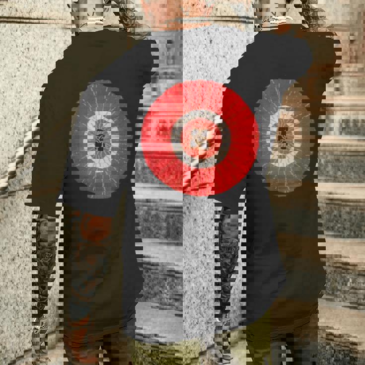 日本の伝統柄紅白傘 メンズTシャツ バックプリント 彼への贈り物