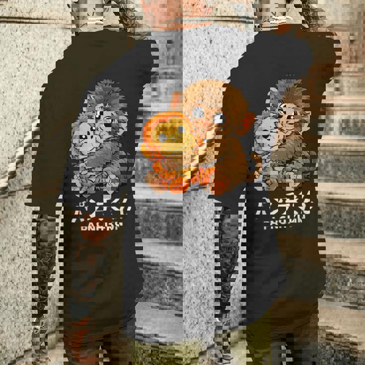 日本悲痛 放棄猿物語 パンチくんパンチ メンズTシャツ バックプリント 彼への贈り物