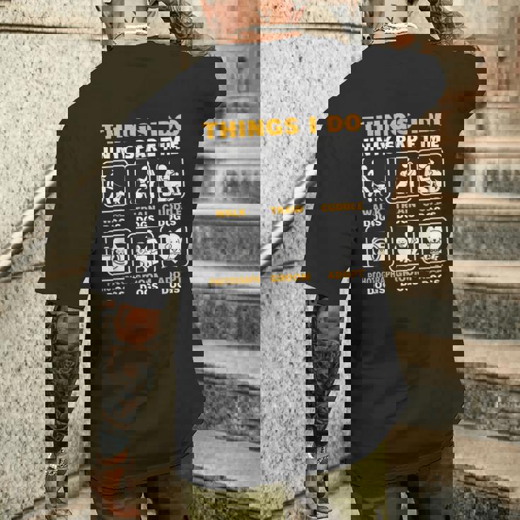 暇なときにすること犬を飼っている子犬、ペット メンズTシャツ バックプリント 彼への贈り物