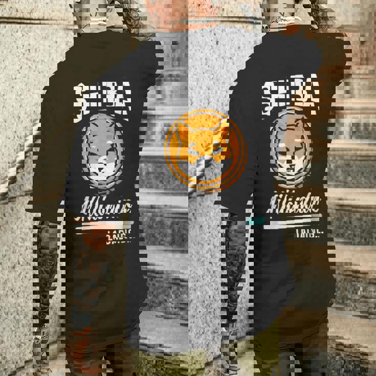 柴億万長者積載 おもしろトークンコイン 柴犬クリプト メンズTシャツ バックプリント 彼への贈り物