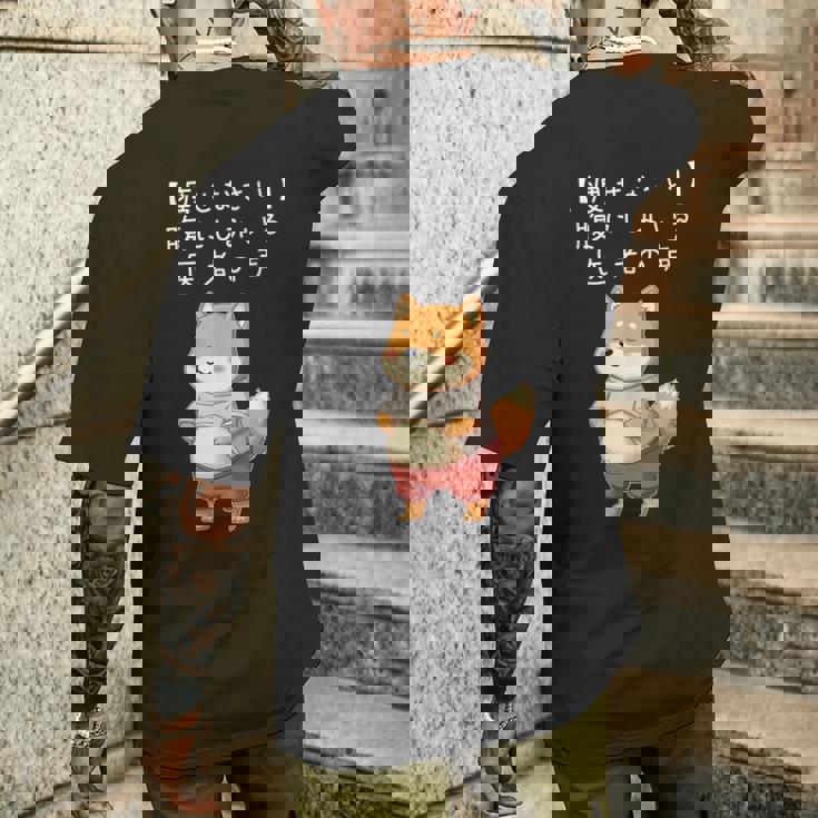 柴犬「痩せなさい」腹にしみいる 医者の声 面白tシャツ ぽっちゃり ギャグ ネタ ダイエット川柳 メンズTシャツ バックプリント 彼への贈り物