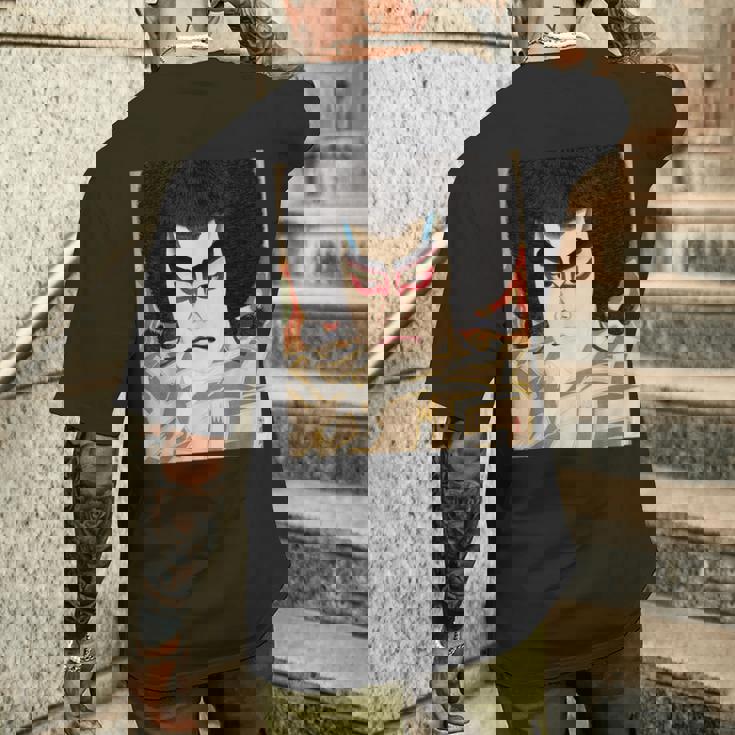 歌舞伎 かぶき 役者 日本美術 浮世絵 役者絵 名取春仙 二代目市川左団次の鳴神 メンズTシャツ バックプリント 彼への贈り物