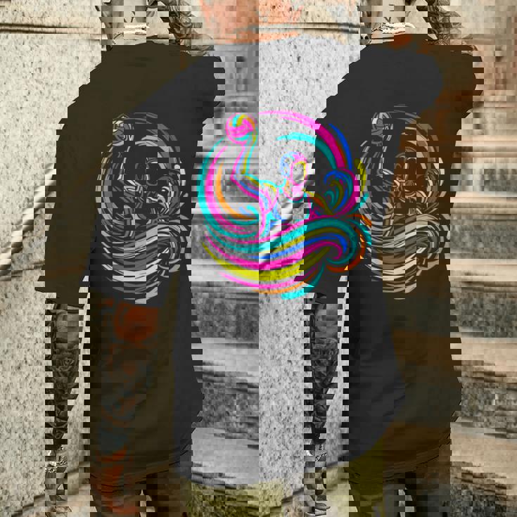 水球選手 スチームウェーブ メンズTシャツ バックプリント 彼への贈り物