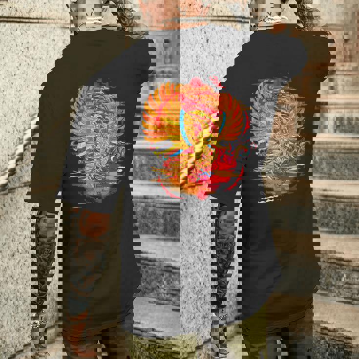 浮世絵シリーズ 和ポップ 鳳凰 メンズTシャツ バックプリント 彼への贈り物