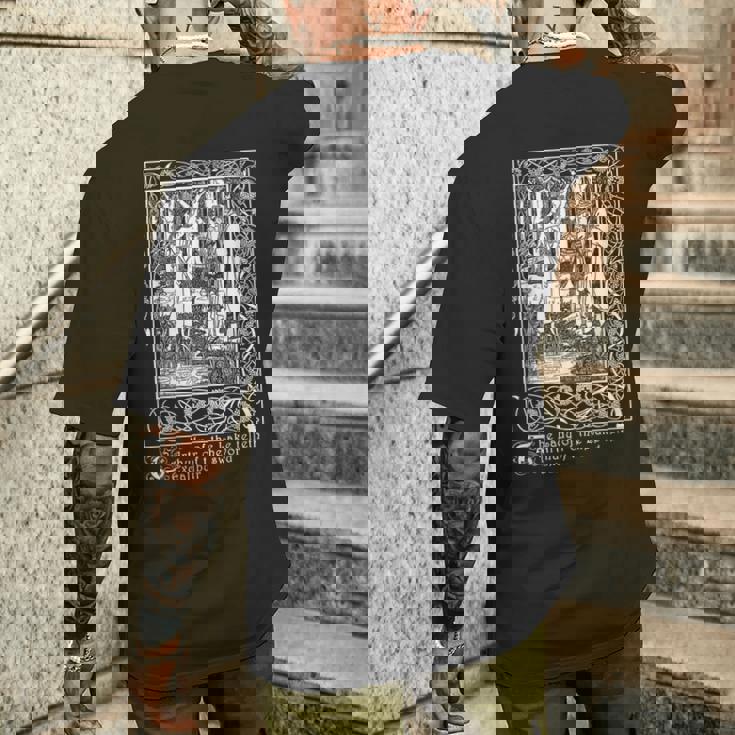 湖の女、エクスカリバー、オーブリー・ビアズリーのイラスト メンズTシャツ バックプリント 彼への贈り物