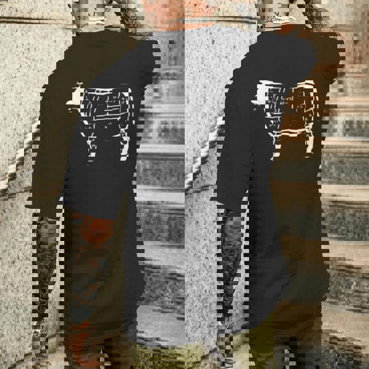 牛肉部位 メンズTシャツ バックプリント 彼への贈り物