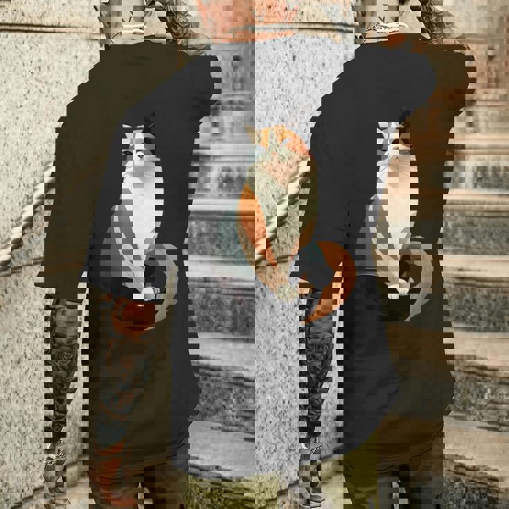 猫 幾何学が描く色彩とラインが生み出すモダン デザイン 6 メンズTシャツ バックプリント 彼への贈り物