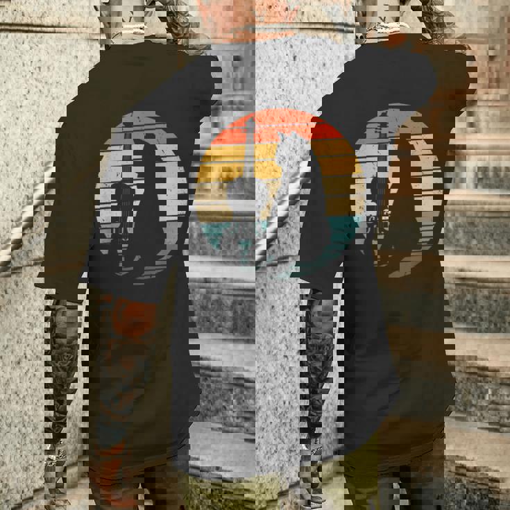 猫とバイオリン 楽器 面白い子猫愛好家 メンズTシャツ バックプリント 彼への贈り物