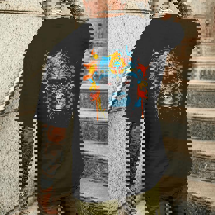 猿 動物 モチーフ イラスト 猿 メンズTシャツ バックプリント 彼への贈り物