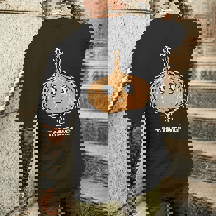 玉ねぎ 顔 イラスト かわいい おもしろ 面白い 簡単 シンプル ゆるい 野菜 長袖tシャツ メンズTシャツ バックプリント 彼への贈り物