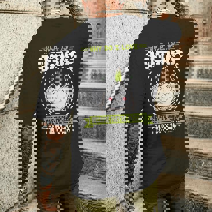 玉ねぎが好きな理由-素晴らしい玉ねぎ メンズTシャツ バックプリント 彼への贈り物