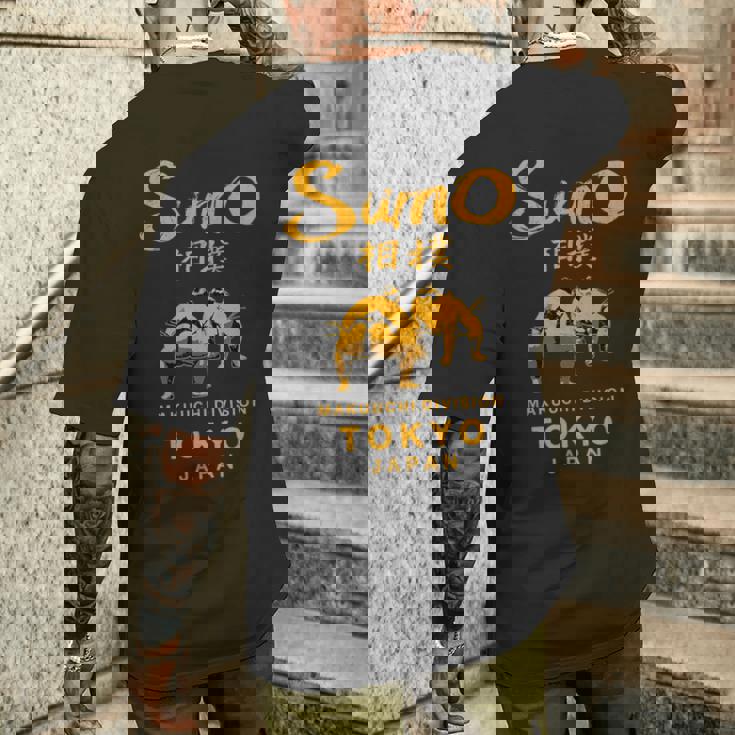 相撲 レスリング 日本 東京 日本 ヴィンテージ メンズTシャツ バックプリント 彼への贈り物