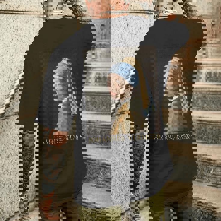 真珠の耳飾りの少女／フェルメール（記名）【世界の名画】Johannesermeer 美術館アート メンズTシャツ バックプリント 彼への贈り物