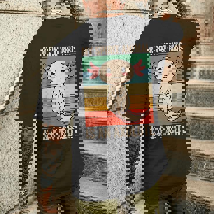 私のスピリットアニマルはウーパールーパーかわいいアホロートルキッズ メンズTシャツ バックプリント 彼への贈り物