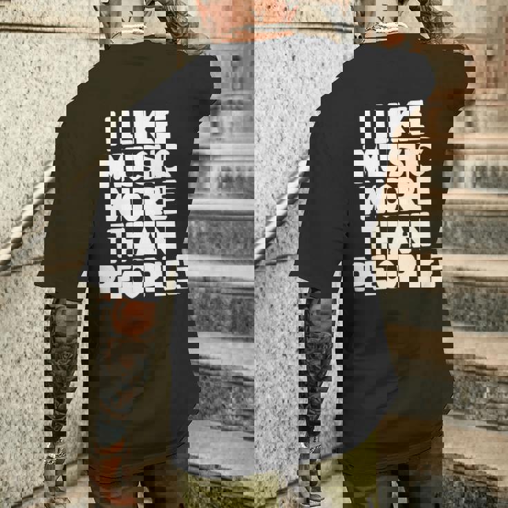 私は人より音楽が好き 長袖tシャツ メンズTシャツ バックプリント 彼への贈り物