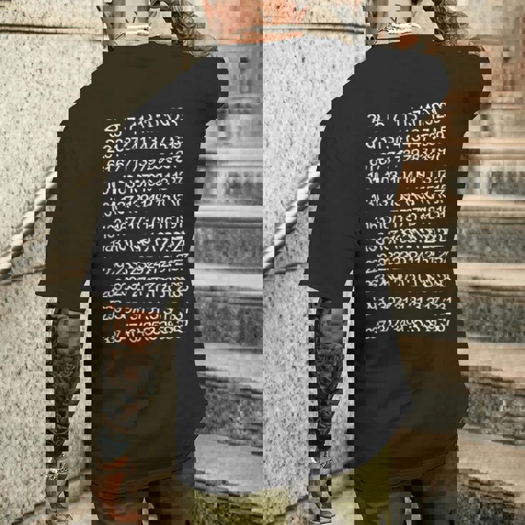 素数 数学 数式 公式 元素記号 化学式 物理 虚数 周期表 円周率 メンズ キッズ 子供 黒 プリントosu メンズTシャツ バックプリント 彼への贈り物