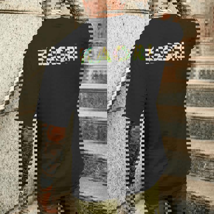 色鉛筆ネームデザインKaori 長袖tシャツ メンズTシャツ バックプリント 彼への贈り物