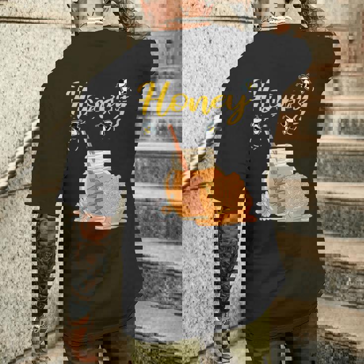 蜂蜜 養蜂 ギフト 養蜂 蜂 メンズTシャツ バックプリント 彼への贈り物