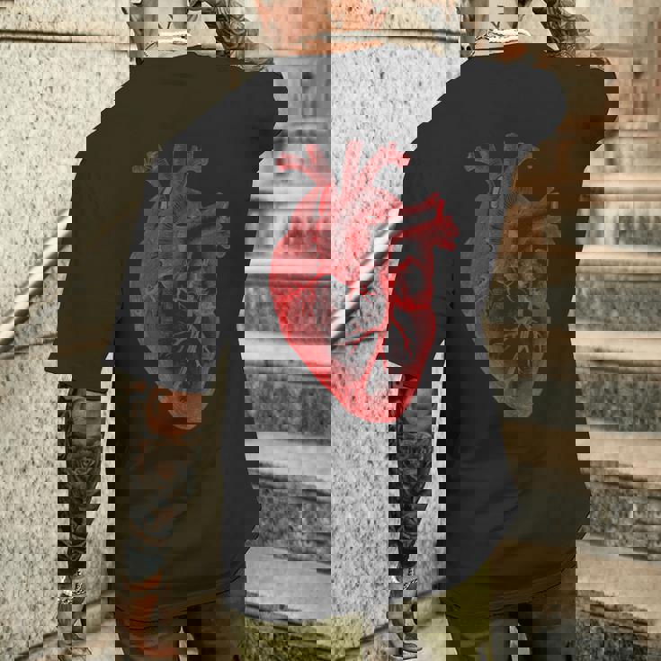 解剖学的心臓解剖科学生物学臓器研究 メンズTシャツ バックプリント 彼への贈り物