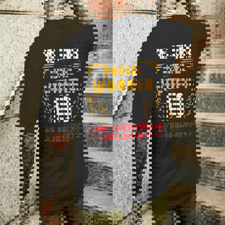 退職郵便局 郵便局 退職 ポストマン メンズTシャツ バックプリント 彼への贈り物