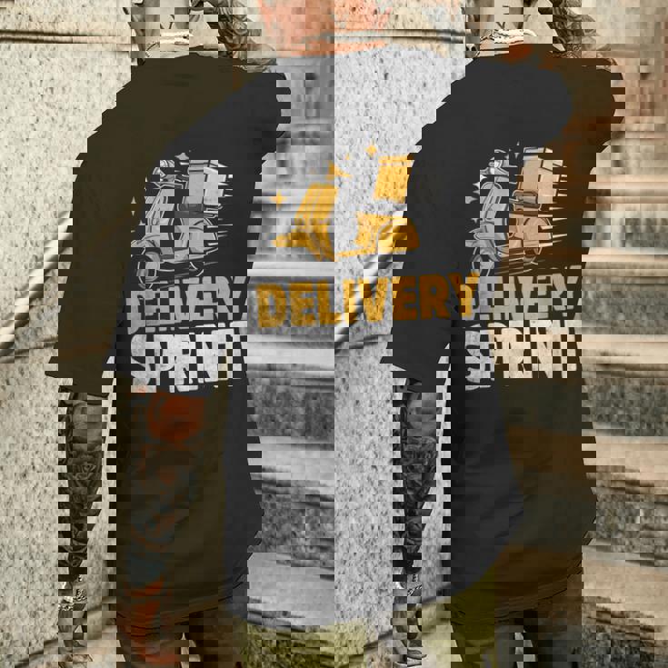 配達 スプリント 配達員 パッケージ 配達 メンズTシャツ バックプリント 彼への贈り物