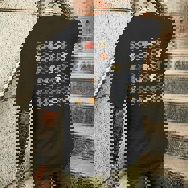 鉱石 宝石 クリスタル ロックコレクション メンズTシャツ バックプリント 彼への贈り物