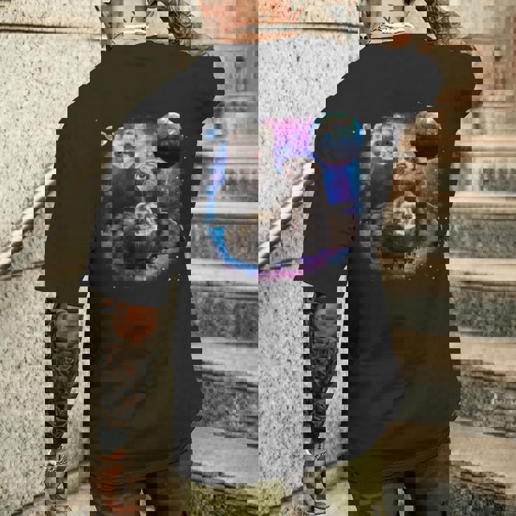 銀河系の面白いフェレット フェレット 長袖tシャツ メンズTシャツ バックプリント 彼への贈り物