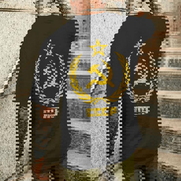 鎌と槌の星cccpソビエト連邦 長袖tシャツ メンズTシャツ バックプリント 彼への贈り物