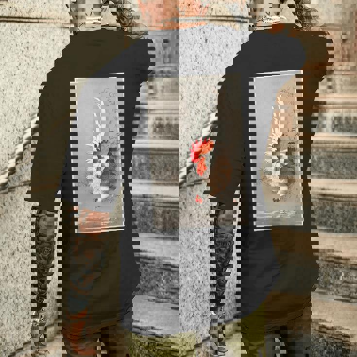 雄鶏と鶏 1900 大原興村 和農場生活 長袖tシャツ メンズTシャツ バックプリント 彼への贈り物