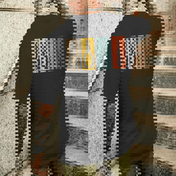 電工工具 レトロ 職人 メンズTシャツ バックプリント 彼への贈り物