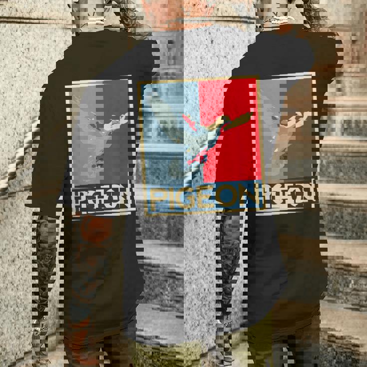 面白いtシャツ ハト 鳥 鳩 クール バードウォッチング 服 メンズ おもしろ 面白い おもしろグッズ メンズTシャツ バックプリント 彼への贈り物