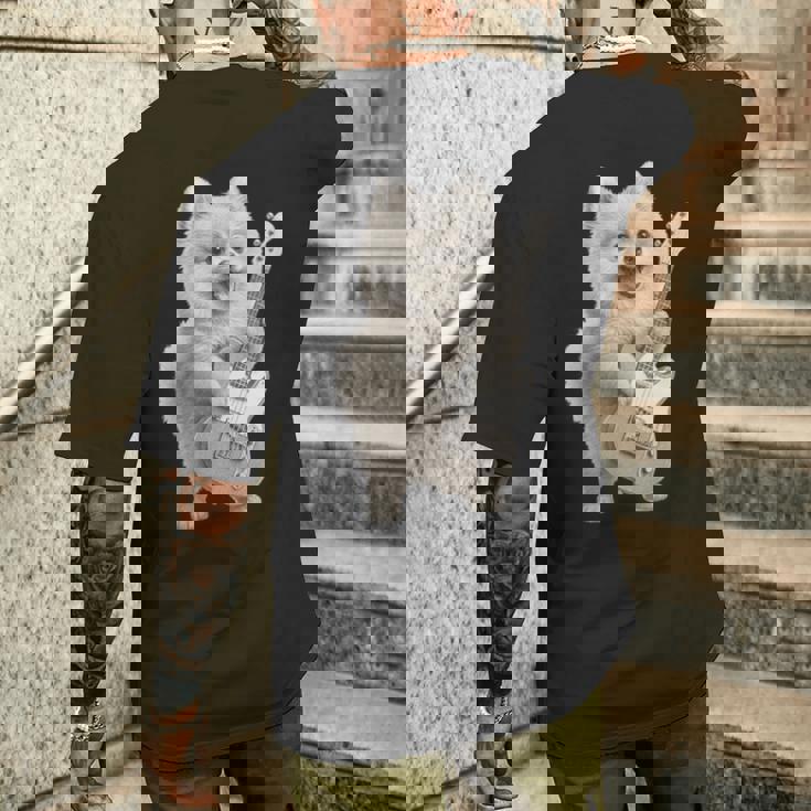 面白いtシャツ ポメラニアン 犬 ギター イヌ メンズ 犬好き グッズ かわいい おもしろ 面白い 服 ネタ 長袖tシャツ メンズTシャツ バックプリント 彼への贈り物