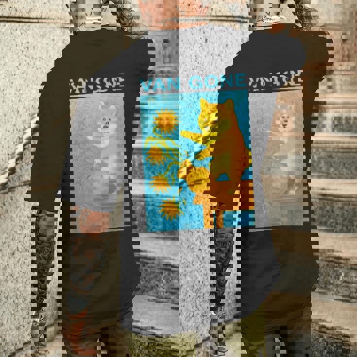 面白いtシャツ 柴犬 ゴッホ イヌ わんこ メンズ 犬好き グッズ かわいい おもしろ 面白い 服 ネタ 長袖tシャツ メンズTシャツ バックプリント 彼への贈り物