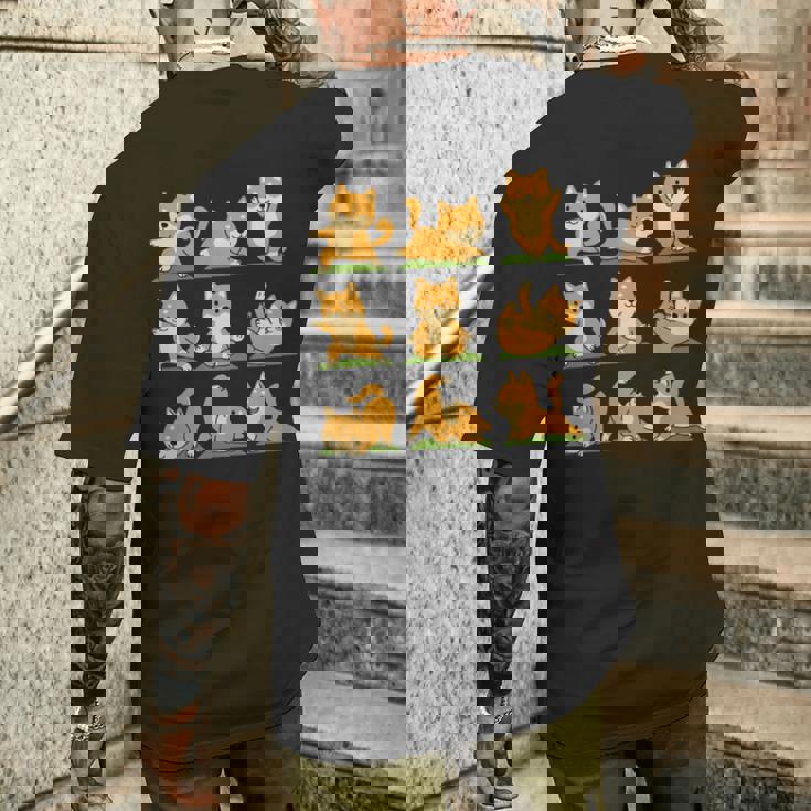 面白いtシャツ 柴犬 ヨガ イヌ わんこ メンズ 犬好き グッズ かわいい おもしろ 面白い 服 ネタ 長袖tシャツ メンズTシャツ バックプリント 彼への贈り物