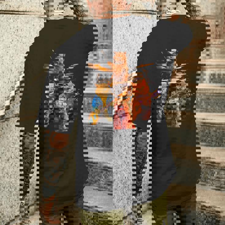 面白いtシャツ 猫 ネコ ギター バンド メンズ 猫好き グッズ おもしろ 面白い 服 ネタ にゃんこ メンズTシャツ バックプリント 彼への贈り物