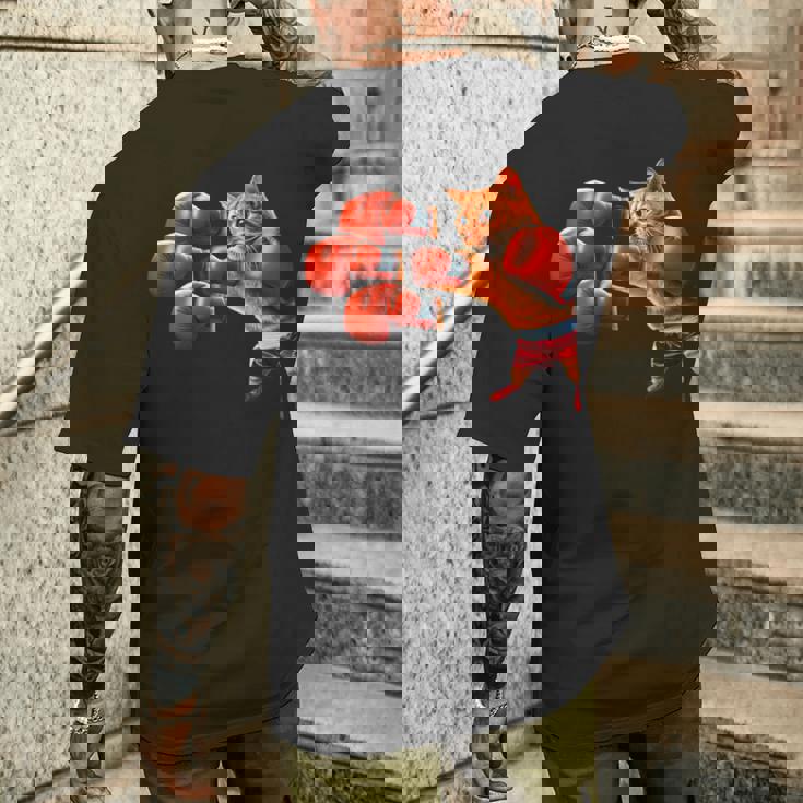 面白いtシャツ 猫 ネコ ボクシング メンズ 猫好き グッズ おもしろ 面白い 服 ネタ にゃんこ 猫の下僕 メンズTシャツ バックプリント 彼への贈り物