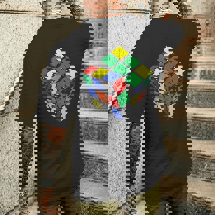 面白いオタクシェルドンパズルキューブ数学科学教師オタク メンズTシャツ バックプリント 彼への贈り物